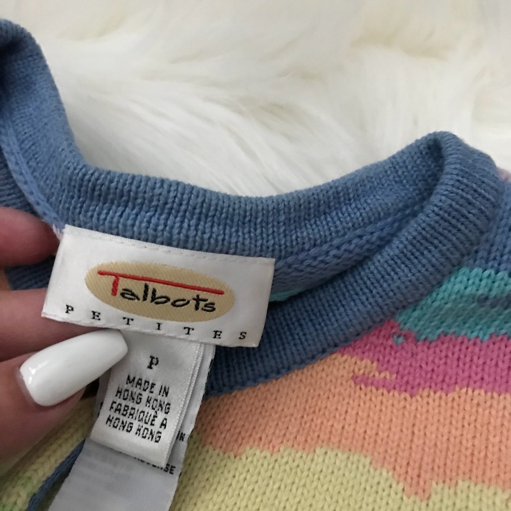 Talbots Splash Colorful Button Up Sweater P - image 2